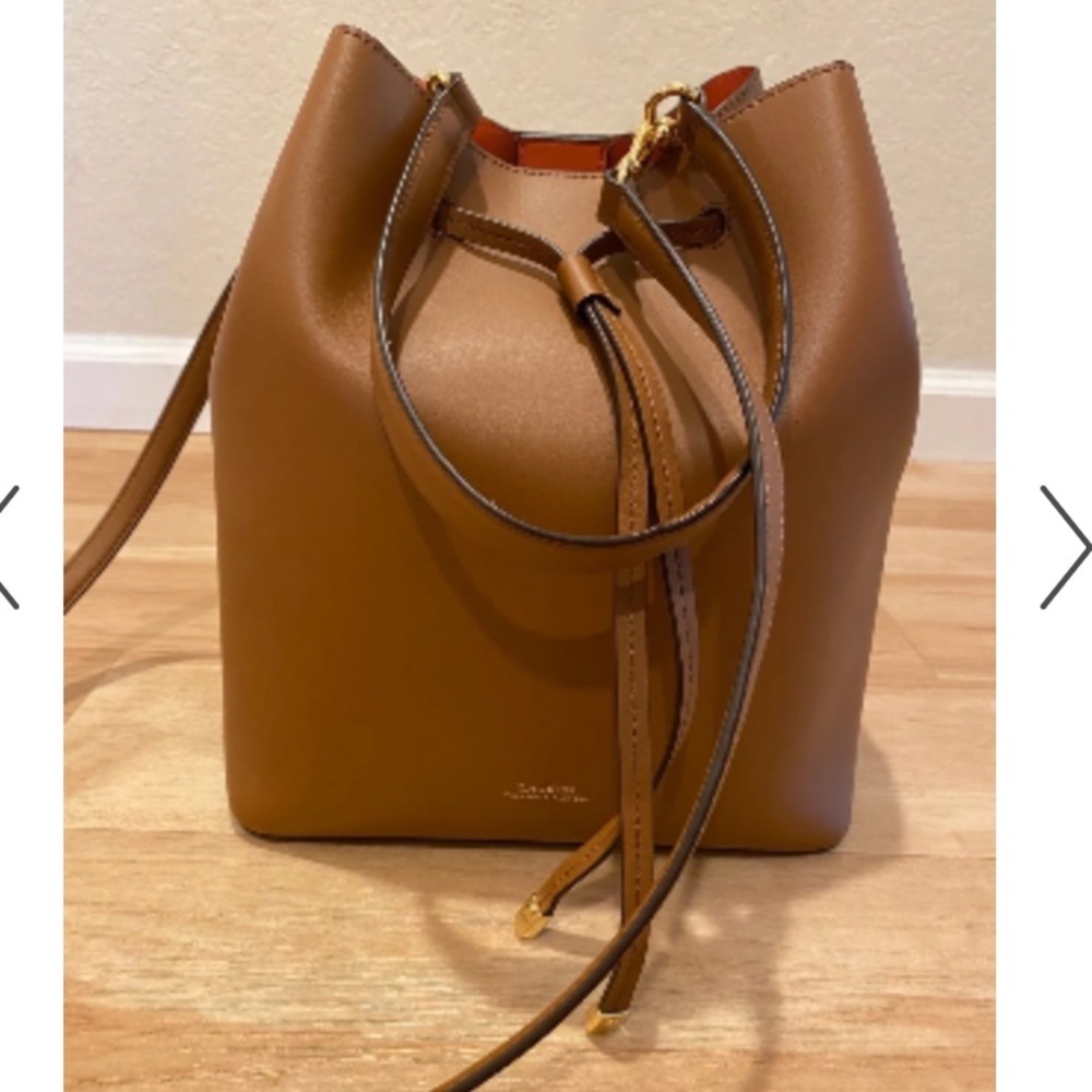 RALPH LAUREN Dryden Debby Leather Drawstring Bag NEW!